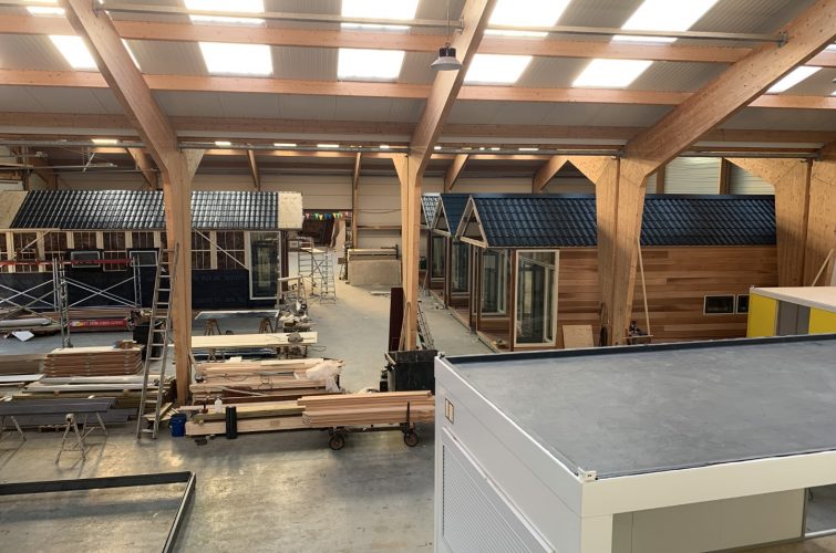 View on production of wooden tiny houses