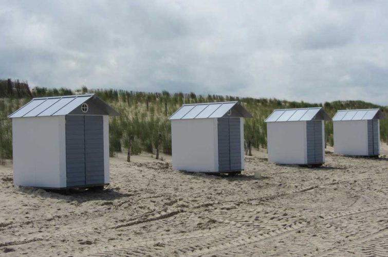 Group of beach cabins