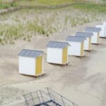 Group of beach cabins